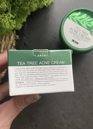 Крем - затирка от прыщей и акне для проблемной кожи с чайным деревом laikou tea tree cream3 фото