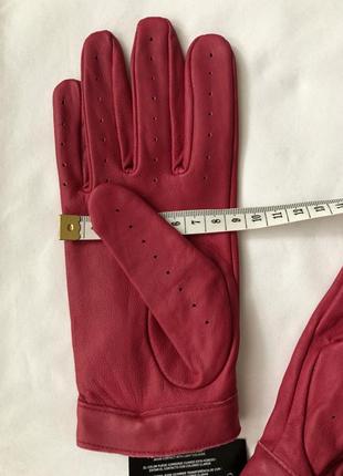 Шкіряні рукавички , перчатки. малиновий8 фото
