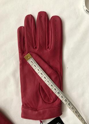 Шкіряні рукавички , перчатки. малиновий10 фото