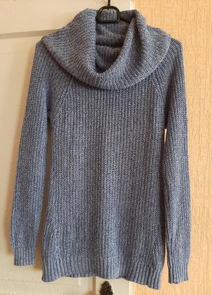 Натуральный свитер ворот хомут