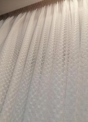 Тюль сітка білий з утяжувачем туреччина4 фото