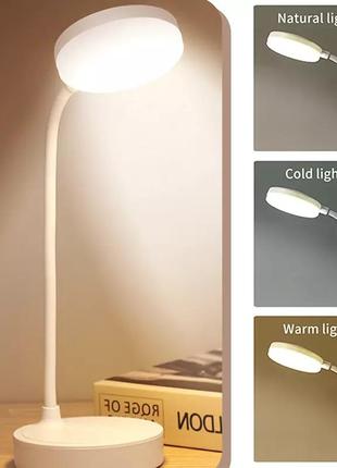 Світлодіодна настільна led-лампа 5w з акумулятором, перезарядна, автономна, акумуляторна