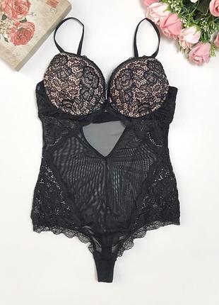 Кружевное боди с эффектом супер пуш ап h&m 75в