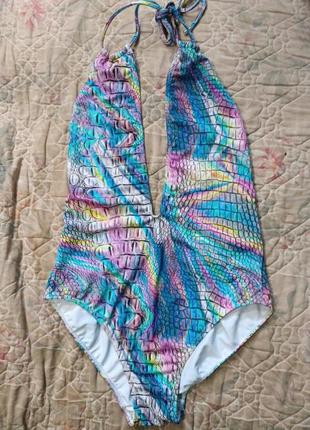 Шикарний яскравий купальник з шикарним декольте басейн пляж фітнес