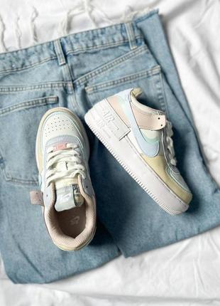 Женские кожаные кроссовки nike air force 1 shadow pastel🔥7 фото