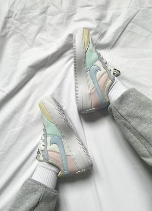 Жіночі шкіряні кросівки nike air force 1 shadow pastel🔥6 фото