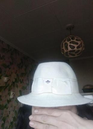 Очень красивая бежевая шляпа федора на небольшую голову hutmanufactur 100% шерсть германия10 фото