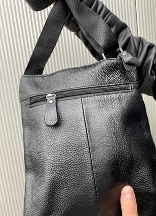 Стильна сумка з натуральної шкіри, на 3 основні кишені з надійною фурнітурою 🔥9 фото