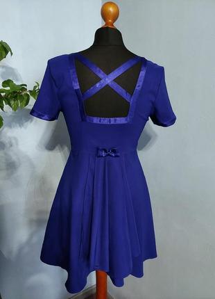 Стильное оригинальное нарядное платье цвета электрик3 фото