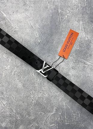 Ремінь пояс шкіряний чорний в стилі louis vuitton / ремень пояс кожаный чёрный в стиле louis vuitton