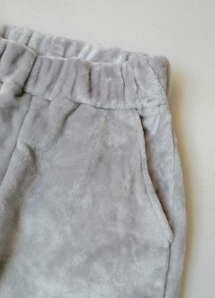 Штаны теплющие мех плюш махра тедди на талии и на манжетах внизу резинка два боковых кармана произво2 фото