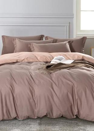 Комплект постельного белья bella villa сатин полуторный коричневый (b-0325 sn)1 фото