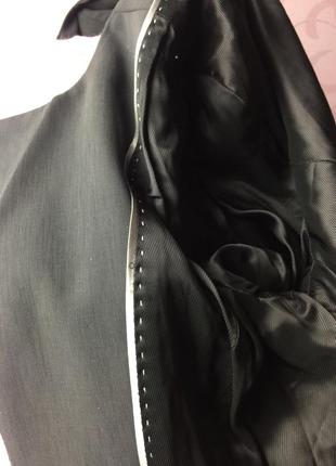 Сірий вінтажний жакет з драпіровкою, офісний жакет7 фото