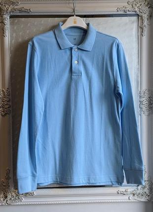 Трикотажна рубашка-поло з довгим рукавом