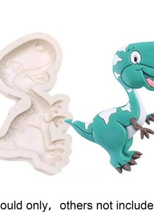 Силіконовий молд "динозавр" сірий - розмір форми 10*7см