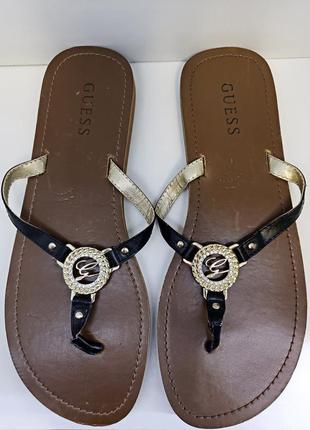 Шлепанцы guess вьетнамки женские сланцы шлепки тапки сандалии us9 medium большой размер