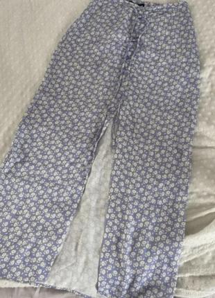 Голубая юбка zara в цветочек2 фото