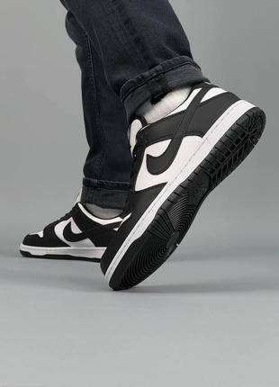 Мужские кроссовки nike sb dunk low pro black white4 фото