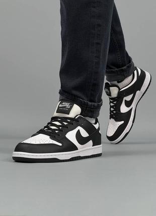 Мужские кроссовки nike sb dunk low pro black white7 фото