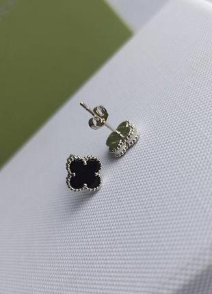 Брендовая серьги в стиле van cleef мини клевер 🍀 (ван клиф,vca)🥰