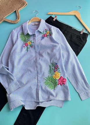 Бавовняна сорочка з елементами вишивки f&f