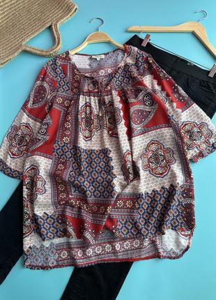 Натуральна, легка сорочка, блуза вільного крою в стилі бохо,papaya