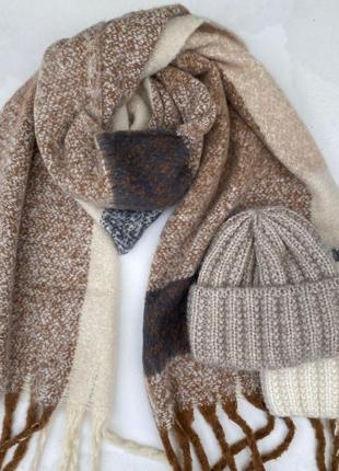 Базовий теплий довгий та об’ємний шарф 🤎