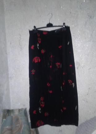 Шикарная юбка в пол с запахом винтаж1 фото