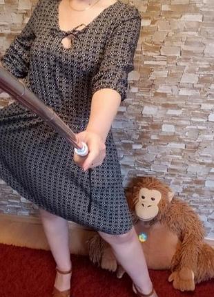 Бавовняне стильне плаття, сукня,картата сукня з рукавом три чверті,esmara3 фото