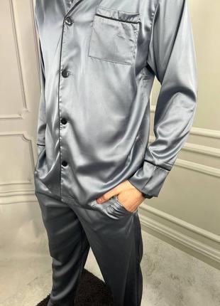 Мужская шёлковая пижама /мужской домашний комплект