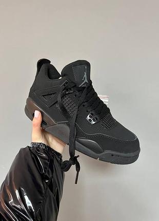 Кросівки nike air jordan retro 4 “black cat” premium