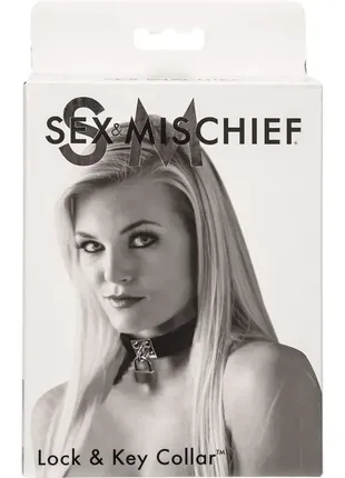 Чокер. с замочком - lock & key collar, полиэстер, на липучке
