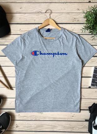 Чоловіча сіра футболка майка champion authentic size large чемпіон оригінал
