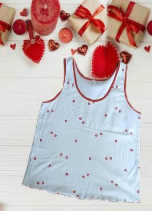 🌹🌹гарна білизна жіноча майка в рубчик в дрібні трояндочки🌹🌹