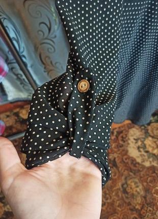 Жіноча шифонова блуза в горох на пишні форми4 фото