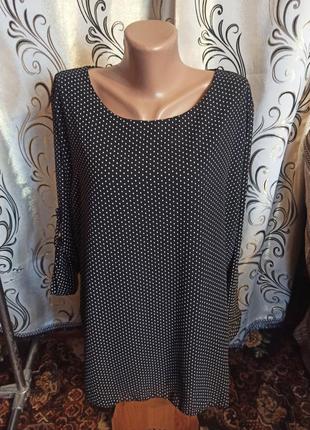 Жіноча шифонова блуза в горох на пишні форми