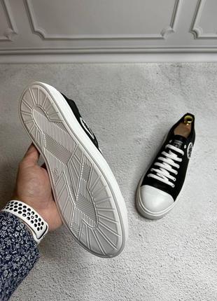 Чоловічі шкіряні кеди converse, мужские чёрные кеды на белой подошве из натуральной кожи6 фото