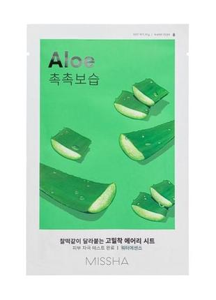 Тканинна маска для обличчя з екстрактом алое missha airy fit sheet mask aloe