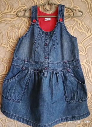 Чудовий джинсовий сарафан mini club оверсайз 3/4 роки