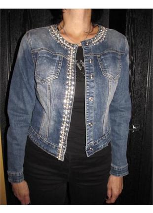 Стильный джинсовый пиджак miss bon bon p.l