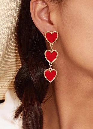 Серьги, серёжки сердечки, сердца