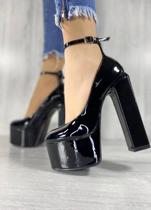 Жіночі туфлі, чорні туфлі, трендові  туфлі4 фото