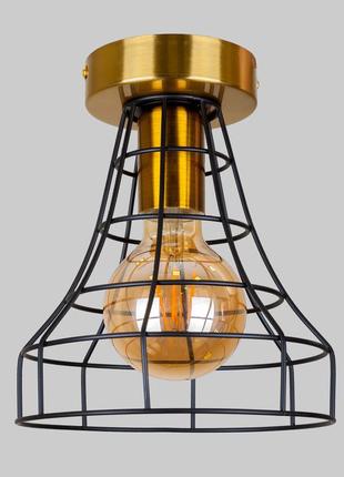 Бронзовый потолочный светильник лофт (52-x8876f-1 brz+bk)