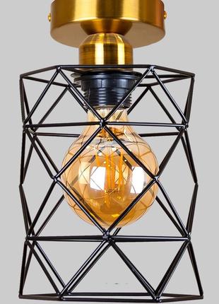 Бронзовый потолочный светильник лофт (56-xpr105f-1 brz+bk)