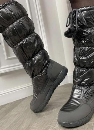 36-39 теплі зимові чоботи чобітки дутики чоботи чоботи сріблясті графіт сірий1 фото