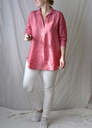 7075\80 розовая блуза из льна gap l