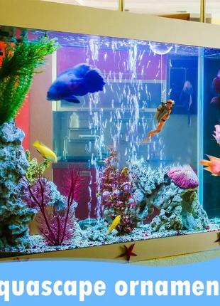 "аквалангіст" декор в акваріум помаранчевий, довжина 12см, пластик, резина3 фото