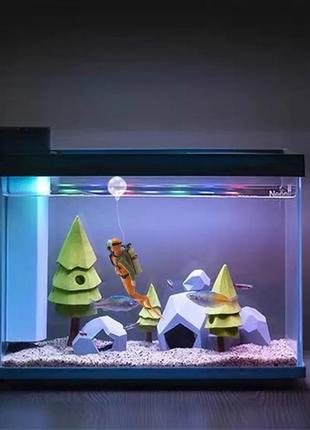 "водолаз" декор в аквариум оранжевый, длина 12см