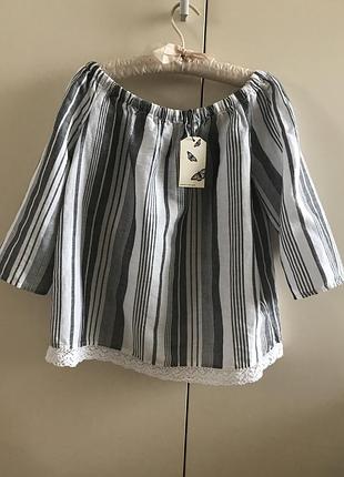 Стильная блузка в полоску m&s, p. 38-40/10-12