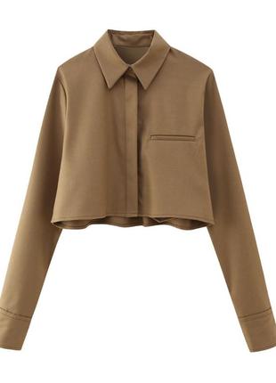 Укорочена рубашка zara🤎